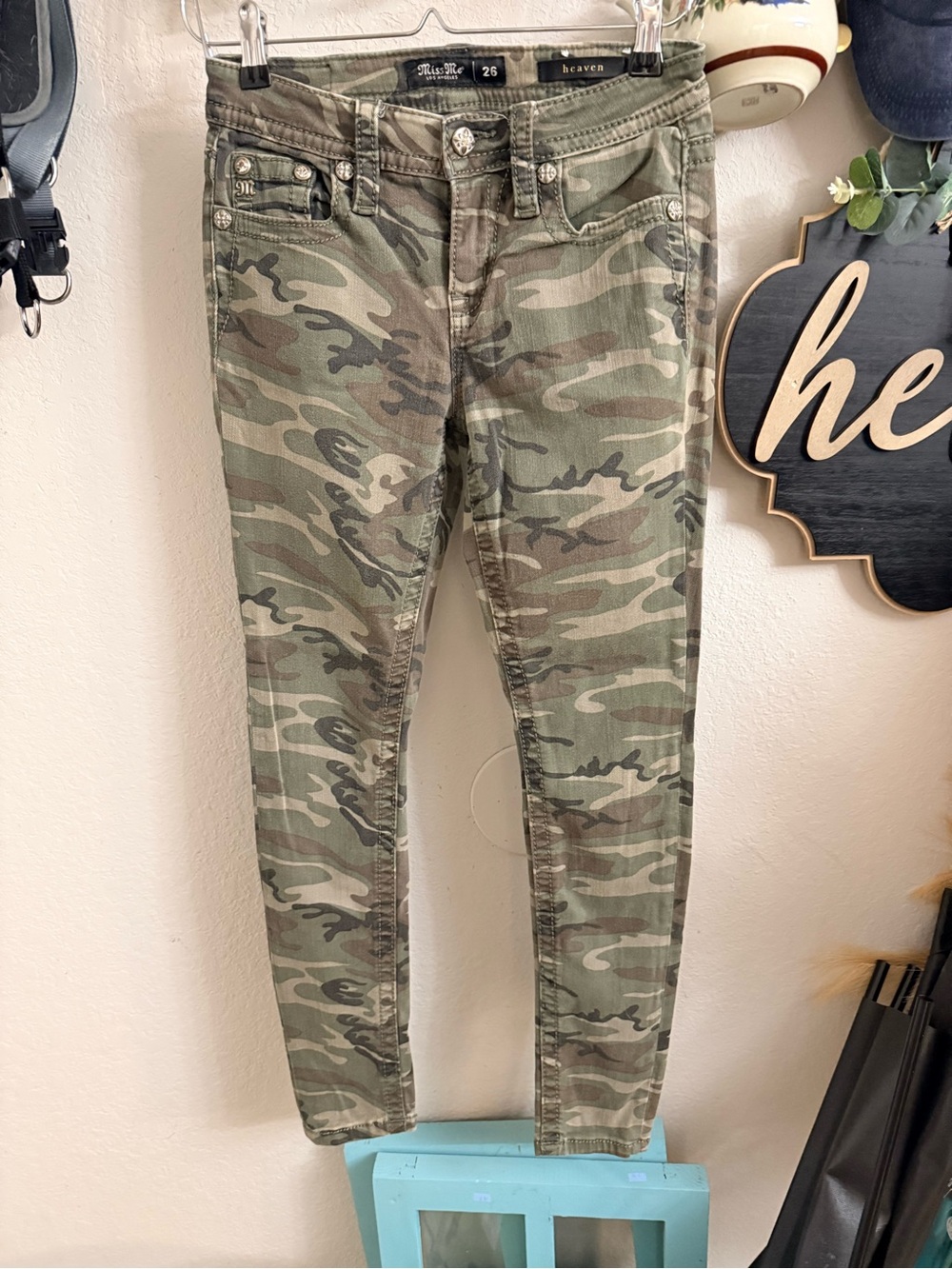 Miss Me Olive Camo Skinny Jeans
